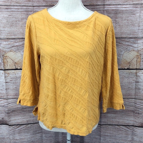 Habitat Yellow Boxy Blouse with 3/4 Sleeves - Picture 1 of 9